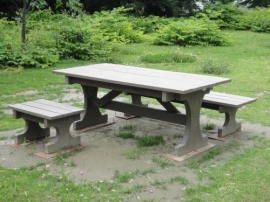 再生擬木テーブルベンチ